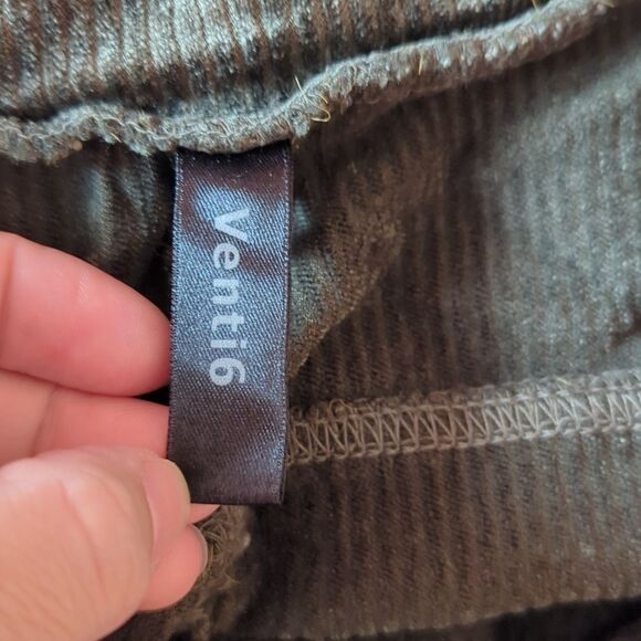 Venti6 Corduroy Stretch Deep Olive Green Drawstring Pockets Slim Pants XS - Picture 9 of 10